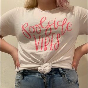 pool side vibe white t-shirt